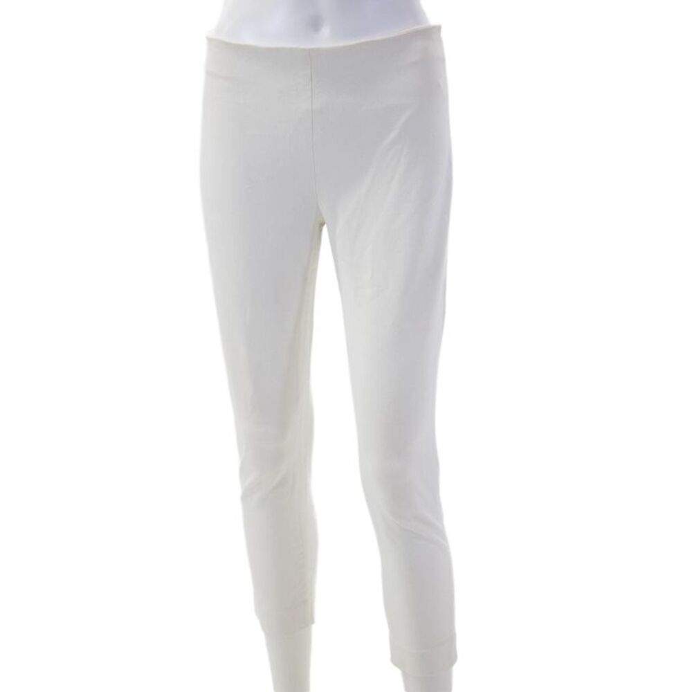 Joseph Womens Cropped Ankle Leggings White Viscose Cotton Blend Size 38